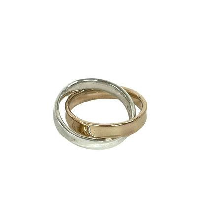 Tiffany & Co 1837 Interlocking Circle Ring Silver Pink Gold — view 4