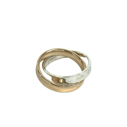 Tiffany & Co 1837 Interlocking Circle Ring Silver Pink Gold — view 6