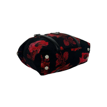 Prada Triangle Logo Nylon Leather 2-Way Mini Shoulder Bag Red Black — view 7