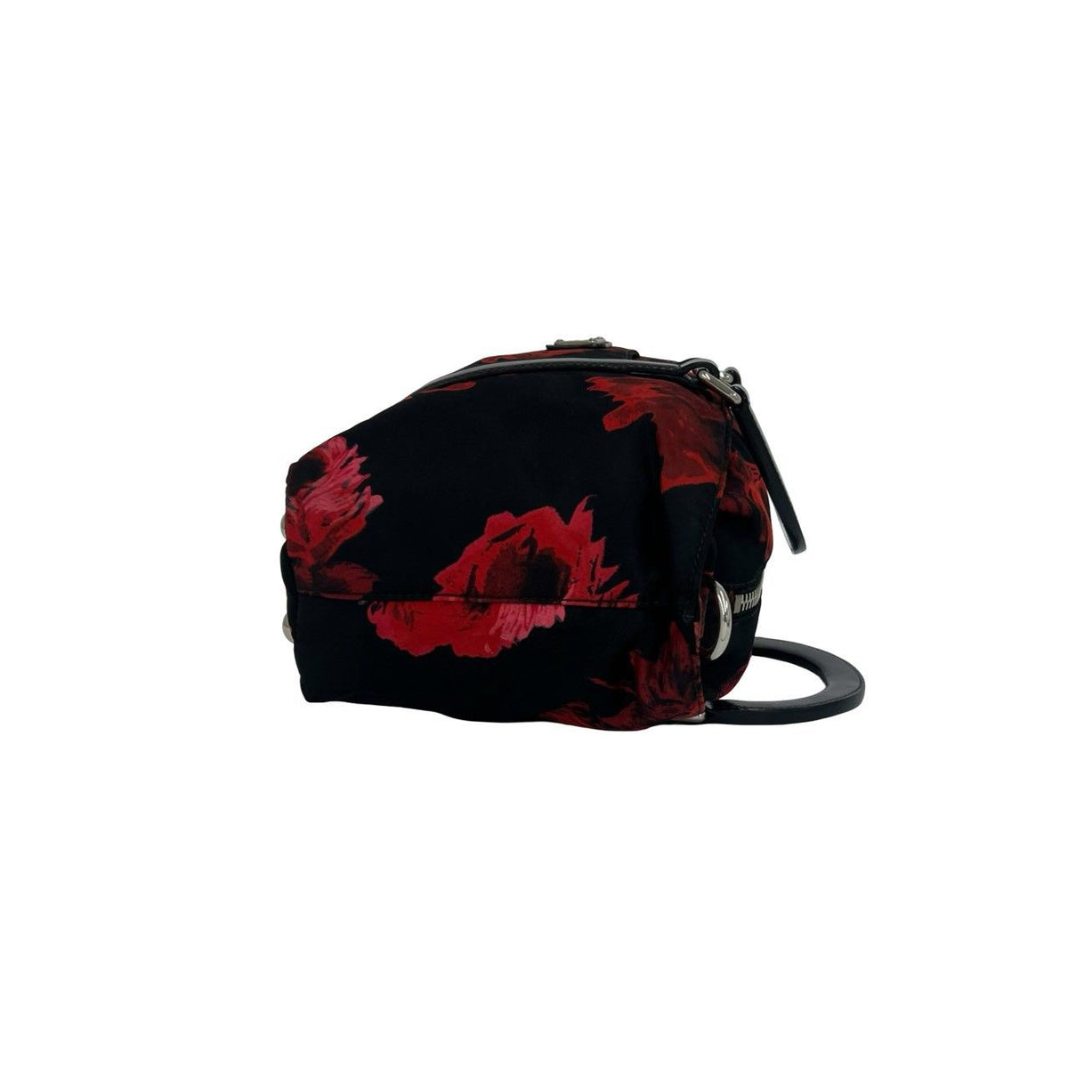 Prada Triangle Logo Nylon Leather 2-Way Mini Shoulder Bag Red Black — view 6