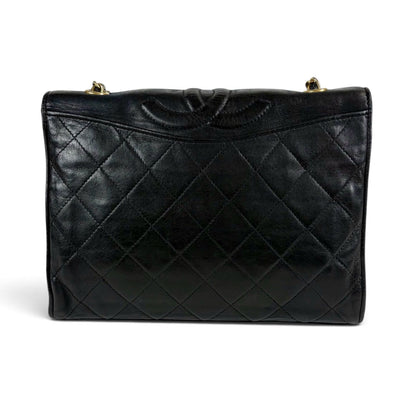 Chanel Coco Chain Shoulder Bag CC Logo Lambskin Black — view 4