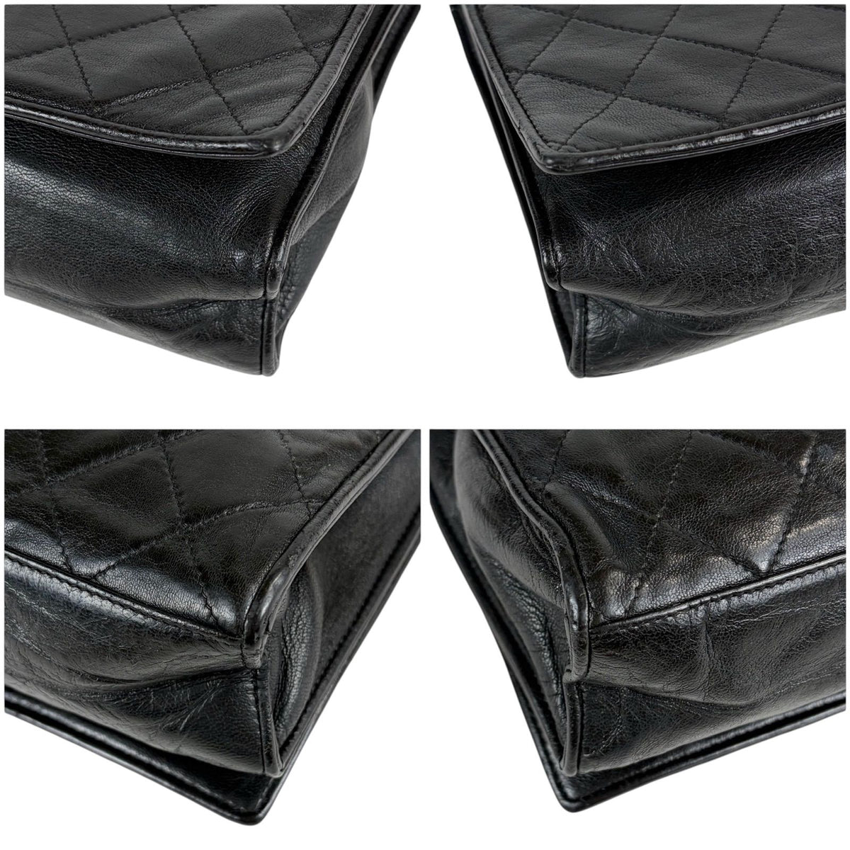 Chanel Coco Chain Shoulder Bag CC Logo Lambskin Black — view 8