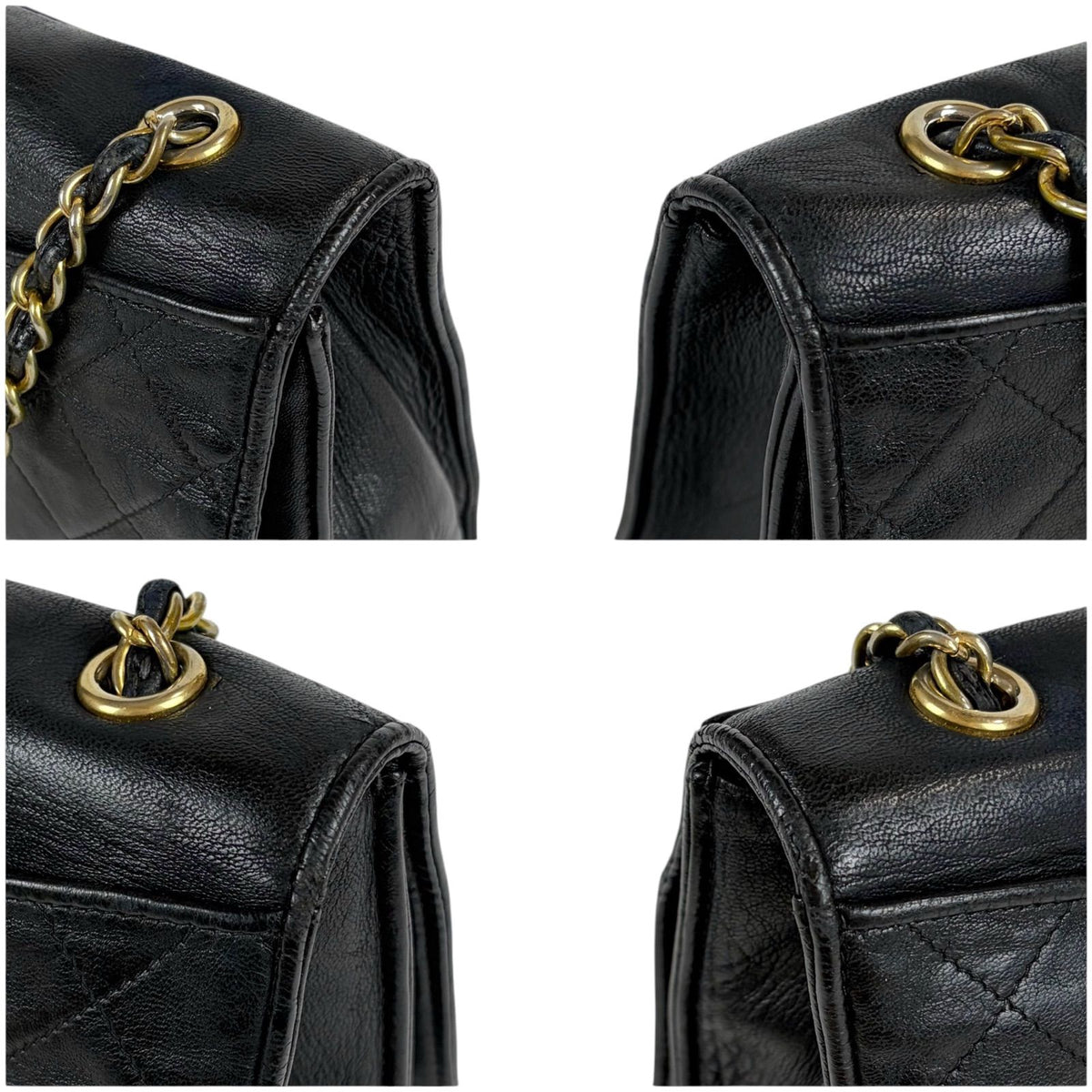Chanel Coco Chain Shoulder Bag CC Logo Lambskin Black — view 7