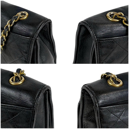 Chanel Coco Chain Shoulder Bag CC Logo Lambskin Black — view 7