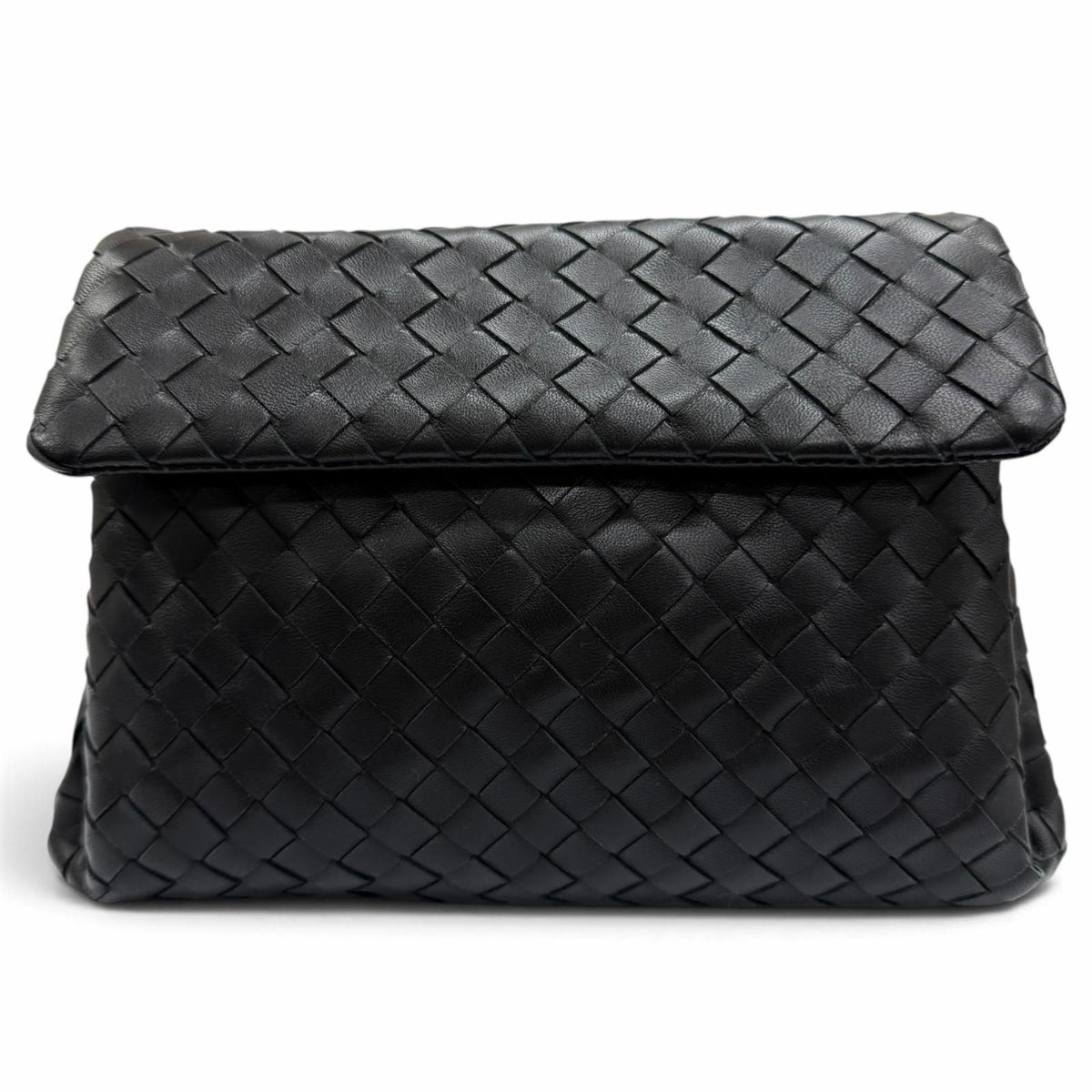 Bottega Veneta Intrecciato Leather Clutch Black