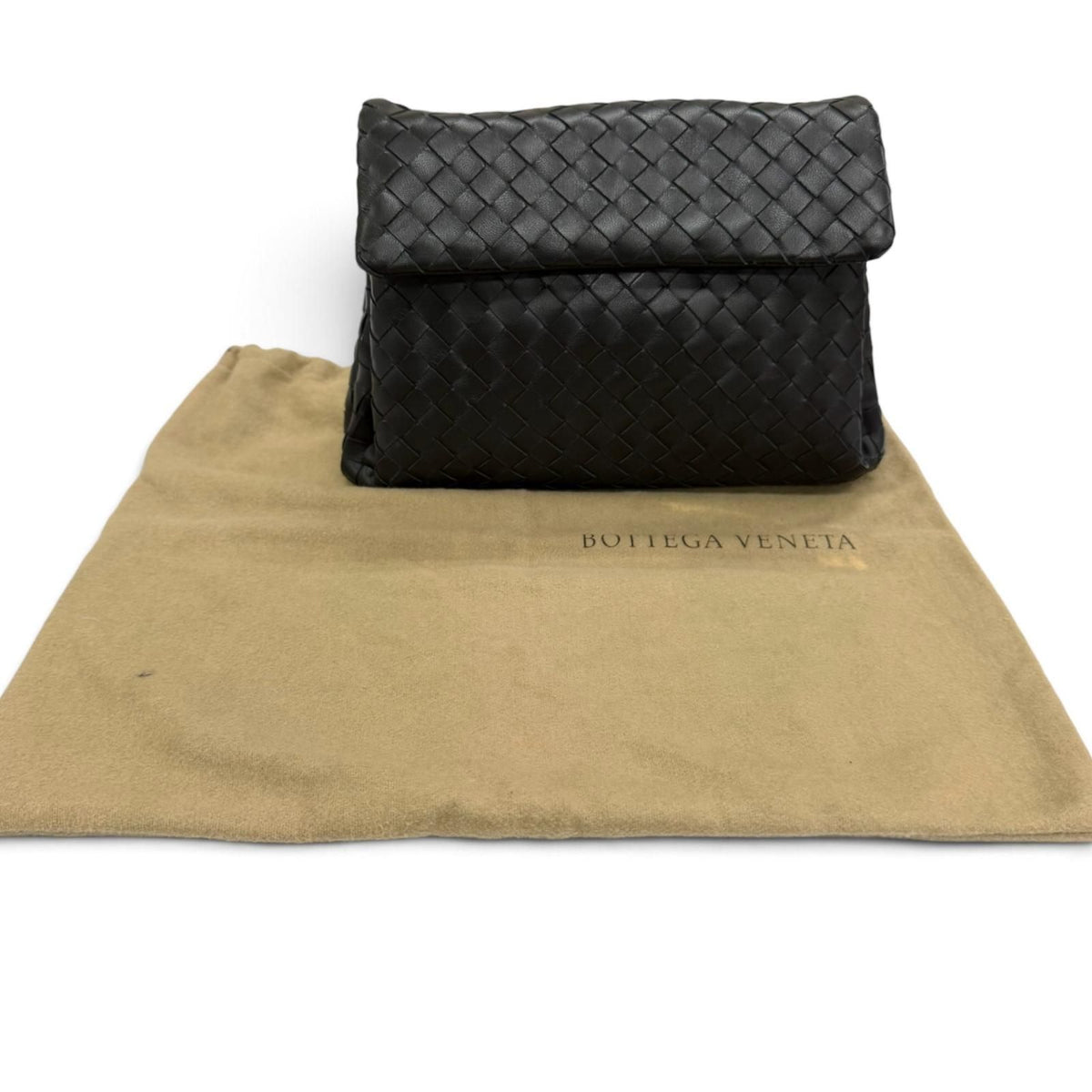 Bottega Veneta Intrecciato Leather Clutch Black — view 2