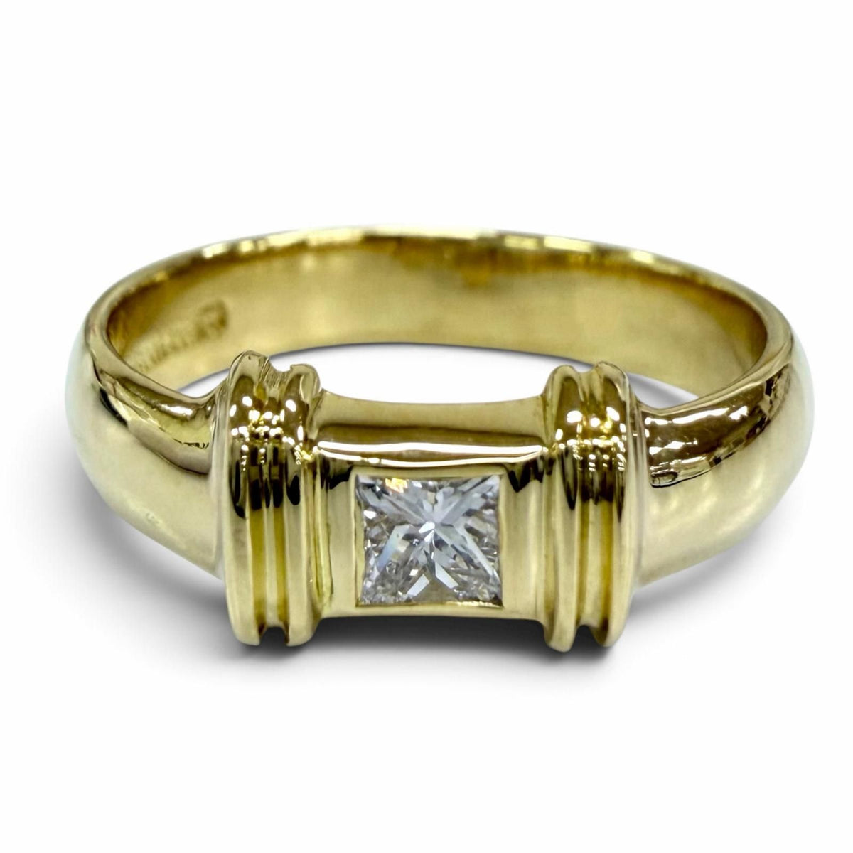 Tiffany & Co Vintage 750 Diamond Stacking Ring Yellow Gold JP