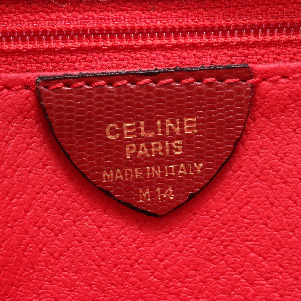 Celine Circle Logo Red Leather Tote Bag Shoulder — view 8