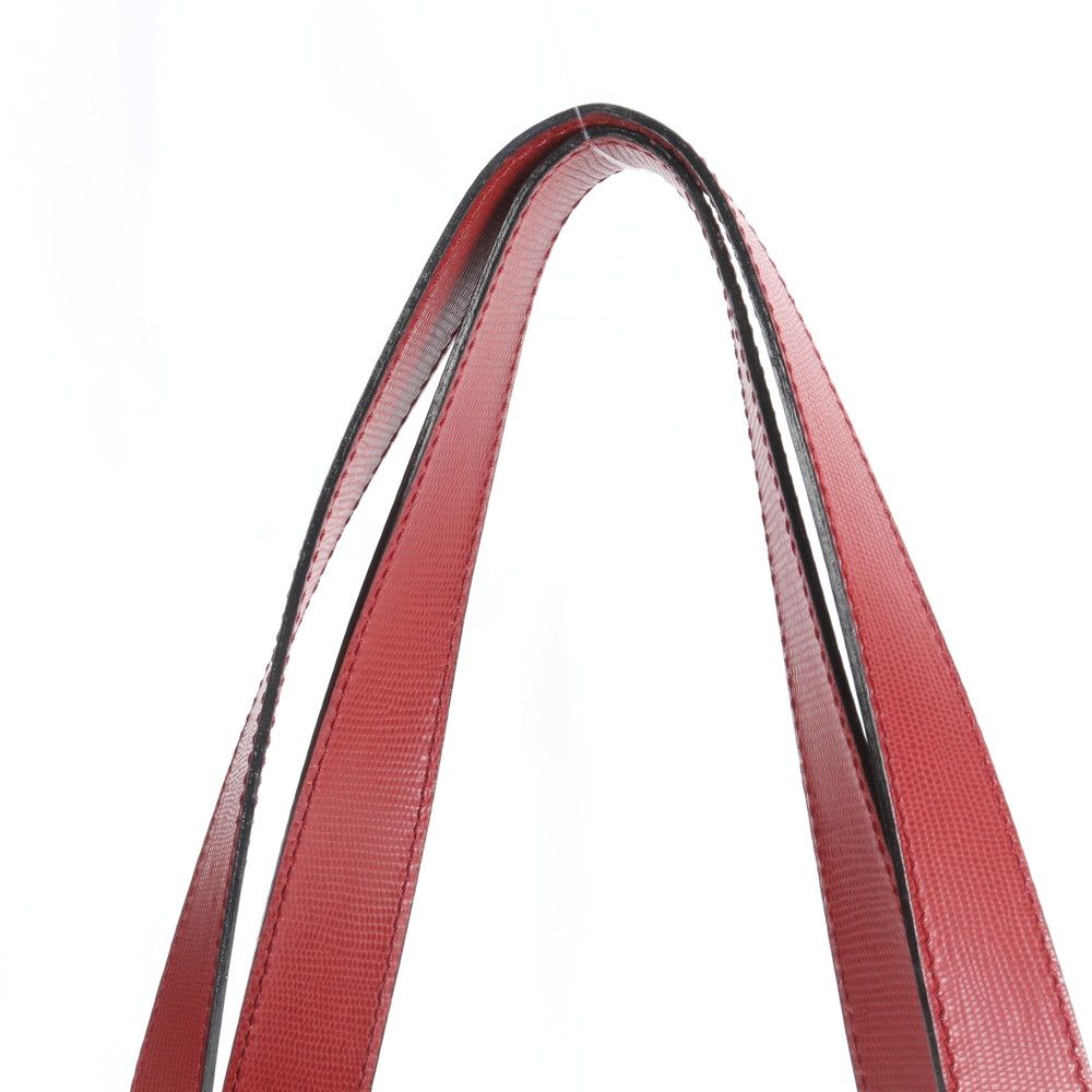 Celine Circle Logo Red Leather Tote Bag Shoulder — view 2