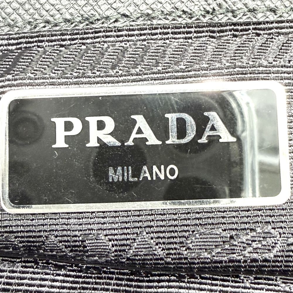 Prada Backpack Triangle Logo Nylon Black Silver — view 5