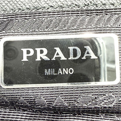 Prada Backpack Triangle Logo Nylon Black Silver — view 5