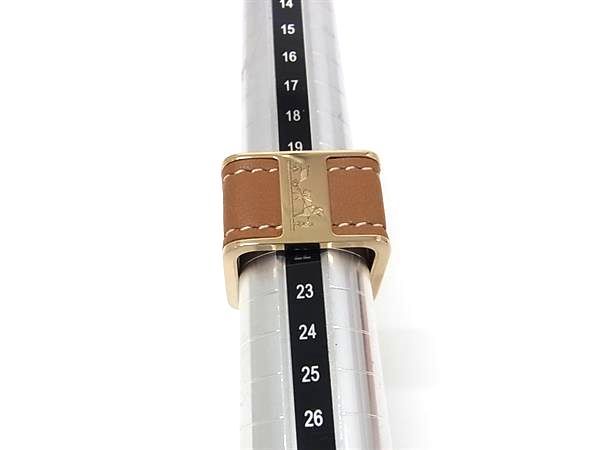 Hermes Bolduc Sellier Scarf Ring Closure Gold Brown — view 3