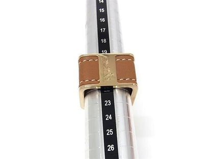 Hermes Bolduc Sellier Scarf Ring Closure Gold Brown — view 3