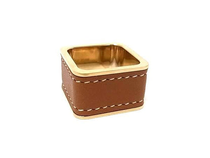 Hermes Bolduc Sellier Scarf Ring Closure Gold Brown — view 2