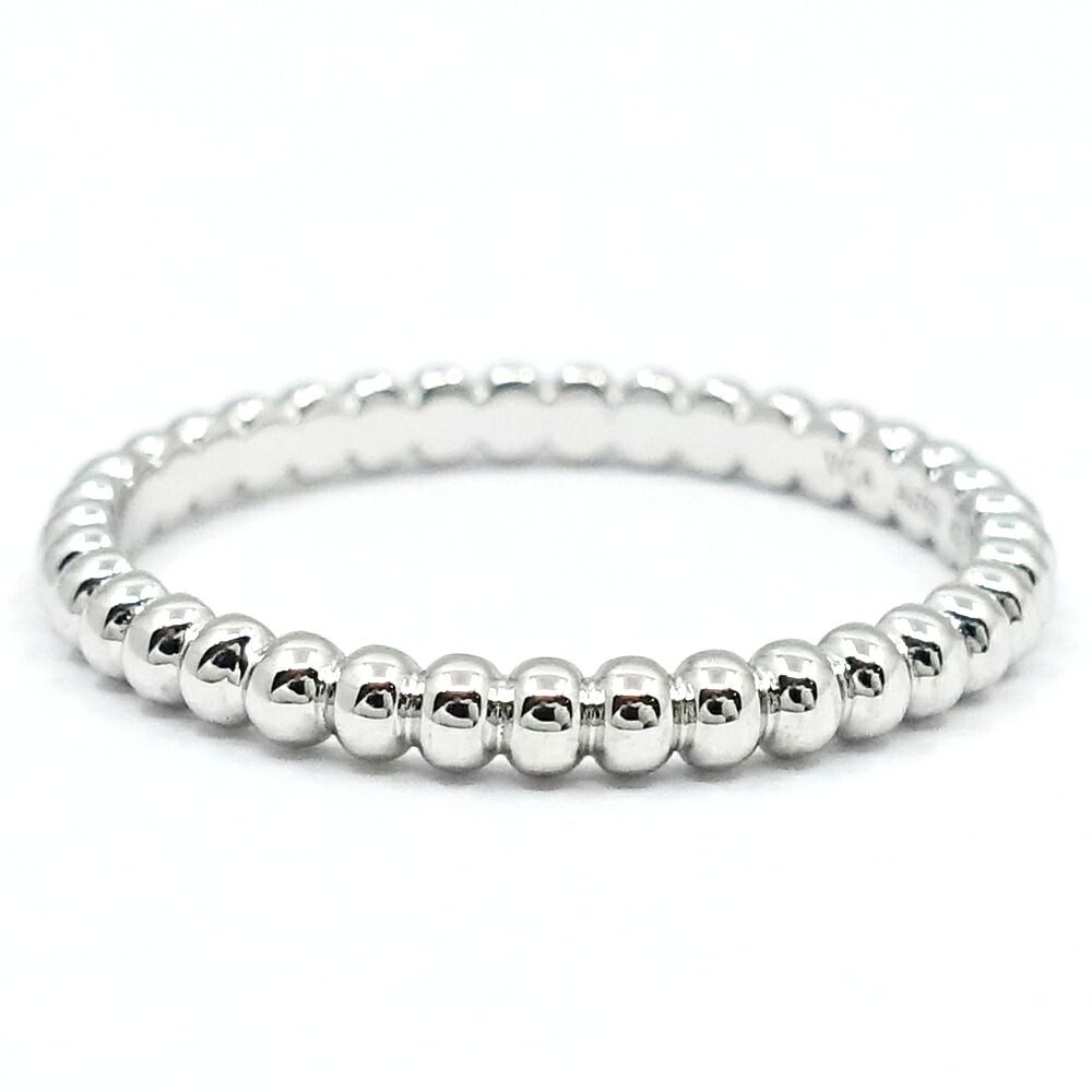 Van Cleef & Arpels 18k White Gold Perlee Pearl Ring Small