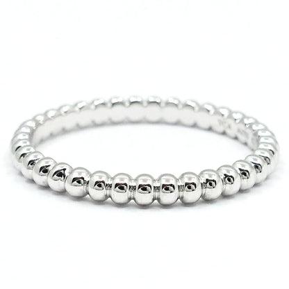 Van Cleef & Arpels 18k White Gold Perlee Pearl Ring Small