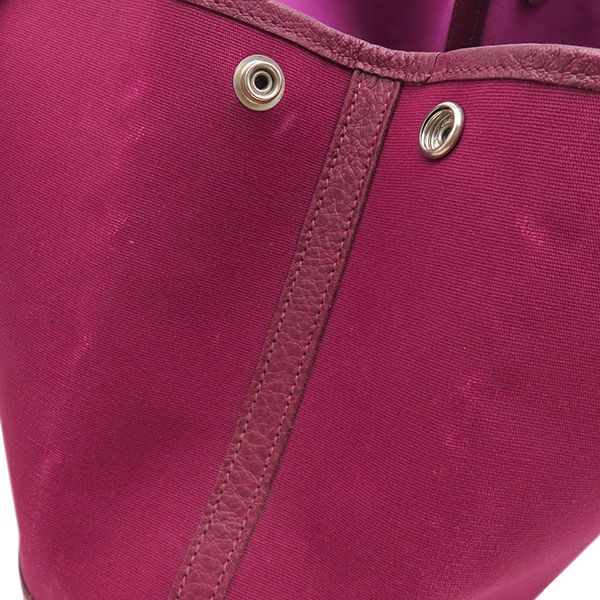 Hermes Tote Bag Garden Party TPM 30 Toile Office Buffalo Rouge Amperial Silver — view 7