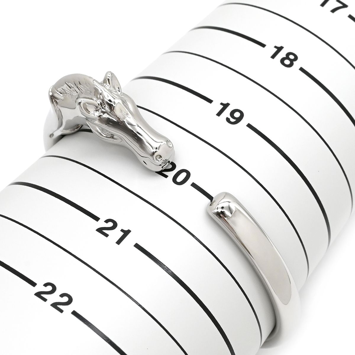 Hermes Bangle Cheval Horse Head Silver Bracelet — view 6