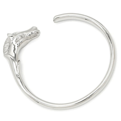 Hermes Bangle Cheval Horse Head Silver Bracelet — view 2