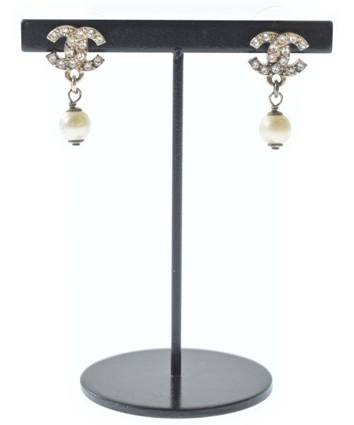 Chanel Earrings CC Logo Pearl Rhinestone 10A
