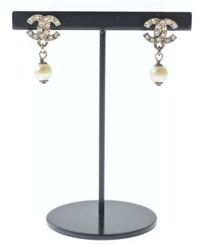 Chanel Earrings CC Logo Pearl Rhinestone 10A