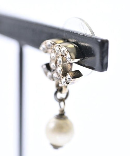 Chanel Earrings CC Logo Pearl Rhinestone 10A — view 3