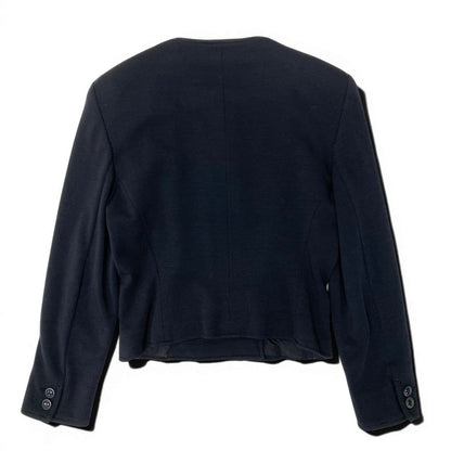 Gucci Vintage Collarless Jacket Double Breasted Black Wool 42 — view 3