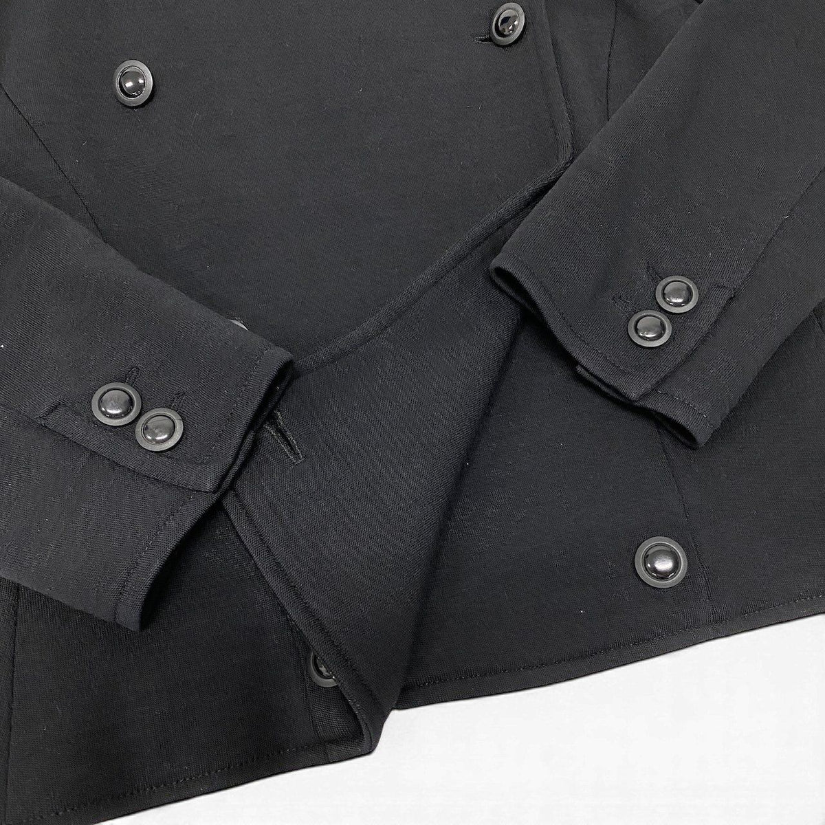 Gucci Vintage Collarless Jacket Double Breasted Black Wool 42 — view 5