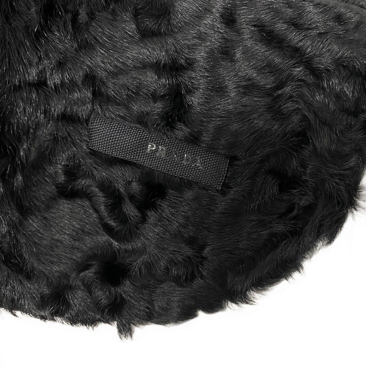 Prada Prda Karganram Pocono Fur Poncho Large Shawl Black — view 7