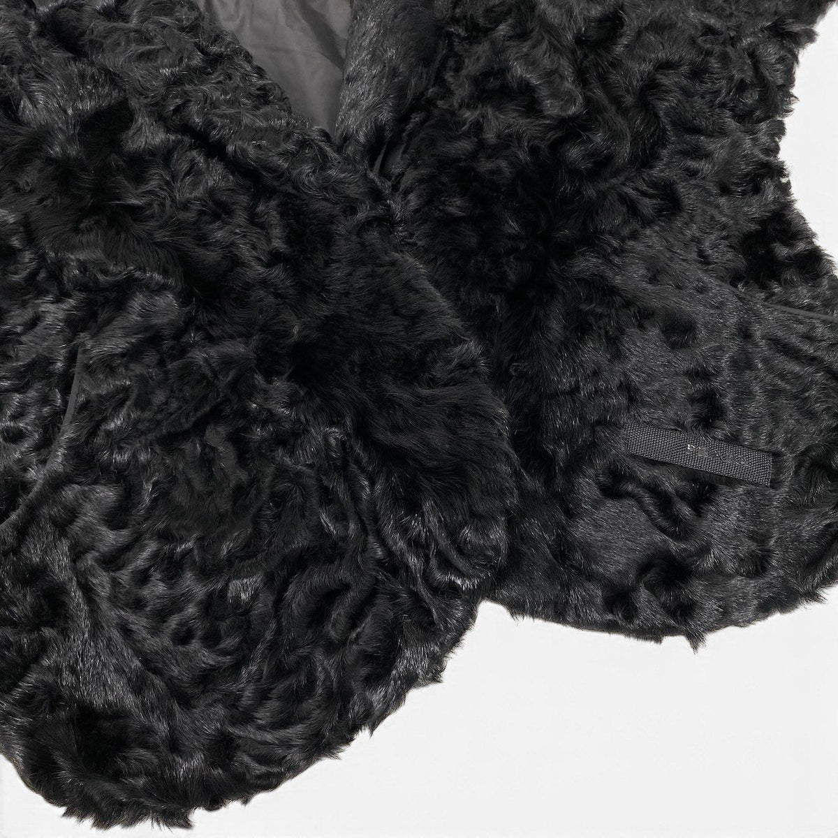 Prada Prda Karganram Pocono Fur Poncho Large Shawl Black — view 6