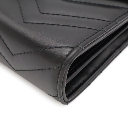 Gucci GG Marmont Shoulder Bag Chain Wallet 2-Way Clutch Quilted Leather Black — view 3