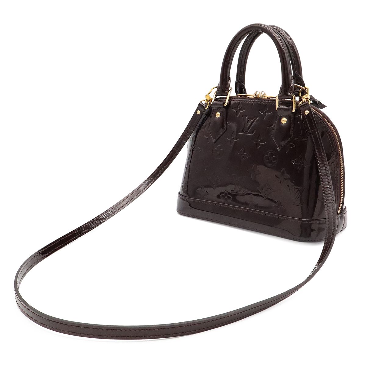 Louis Vuitton Monogram Vernis Alma BB Mini Bag 2-Way Amarante Gold — view 2