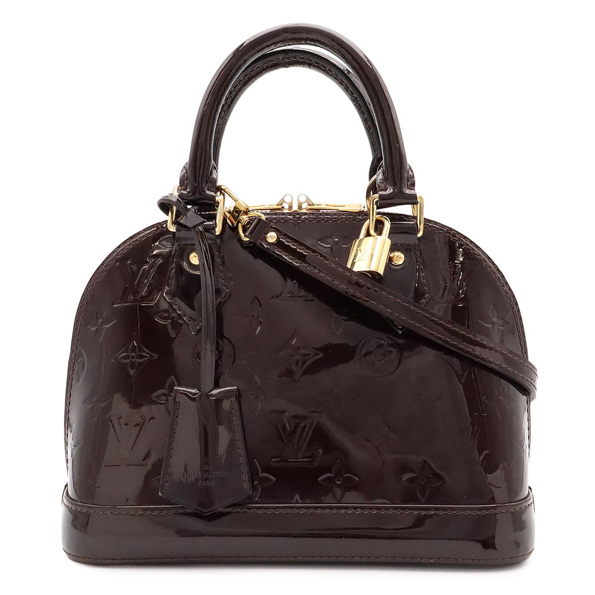 Louis Vuitton Monogram Vernis Alma BB Mini Bag 2-Way Amarante Gold
