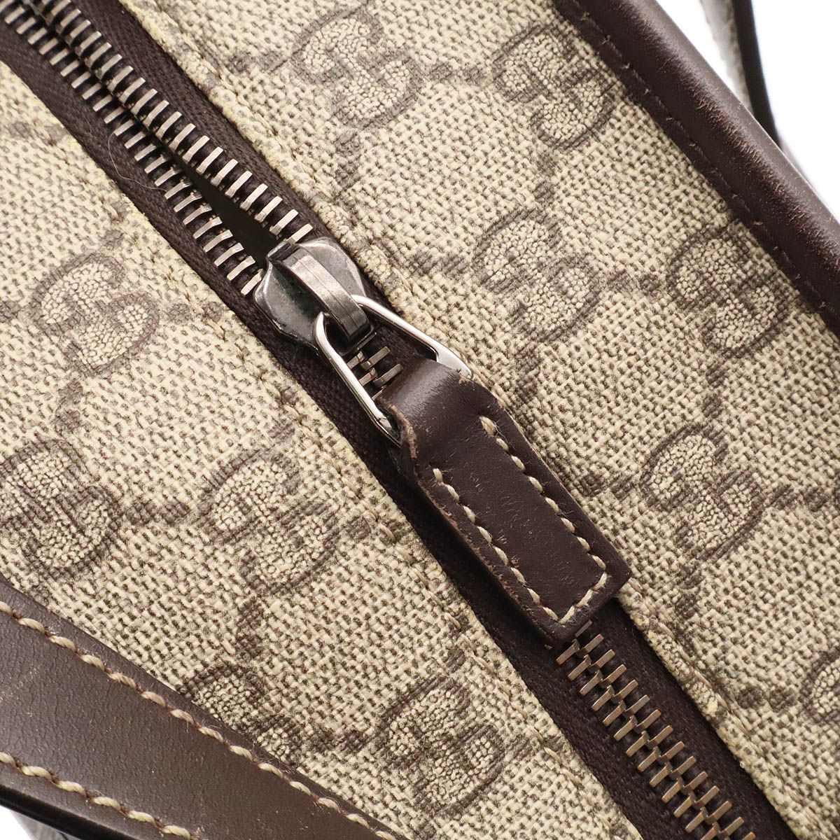Gucci GG Supreme Plus Tote Shoulder Bag Leather Beige Dark Brown — view 6