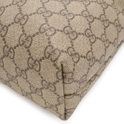 Gucci GG Supreme Plus Tote Shoulder Bag Leather Beige Dark Brown — view 3