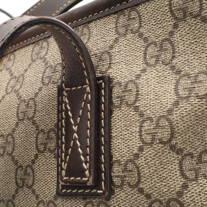 Gucci GG Supreme Plus Tote Shoulder Bag Leather Beige Dark Brown — view 5