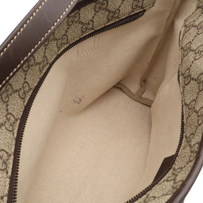 Gucci GG Supreme Plus Tote Shoulder Bag Leather Beige Dark Brown — view 7