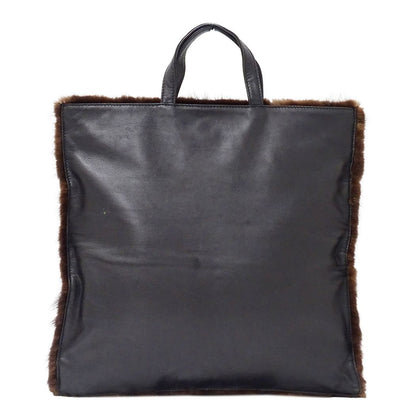 Loewe Tote Bag Fur Leather Brown — view 2