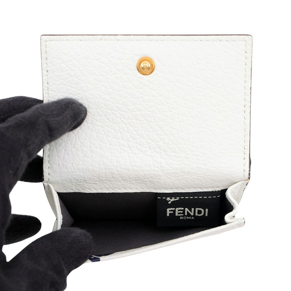 Fendi Trifold Wallet Fila Collaboration Mania Micro Compact White — view 6