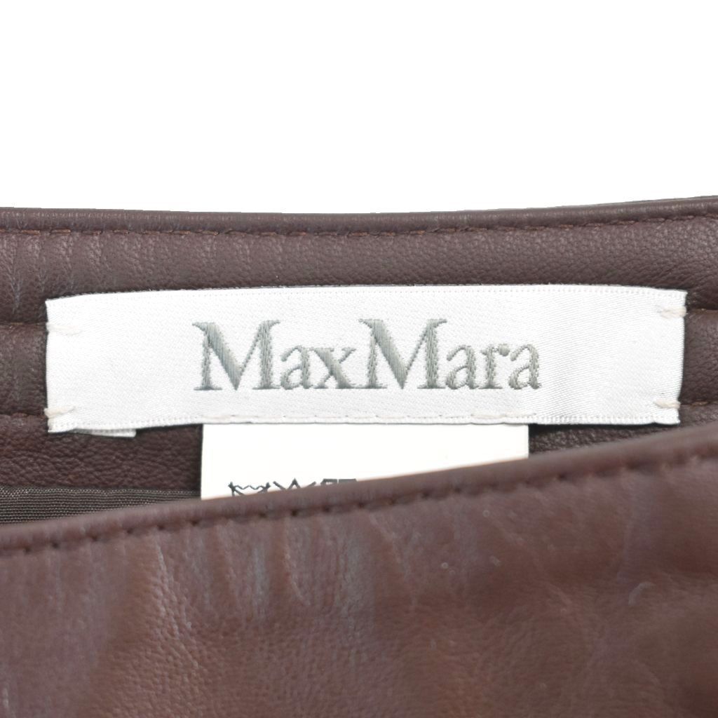Max Mara Lambskin Pencil Skirt Knee-Length Brown 38 — view 3