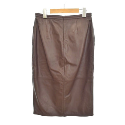 Max Mara Lambskin Pencil Skirt Knee-Length Brown 38 — view 2