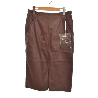 Max Mara Lambskin Pencil Skirt Knee-Length Brown 38