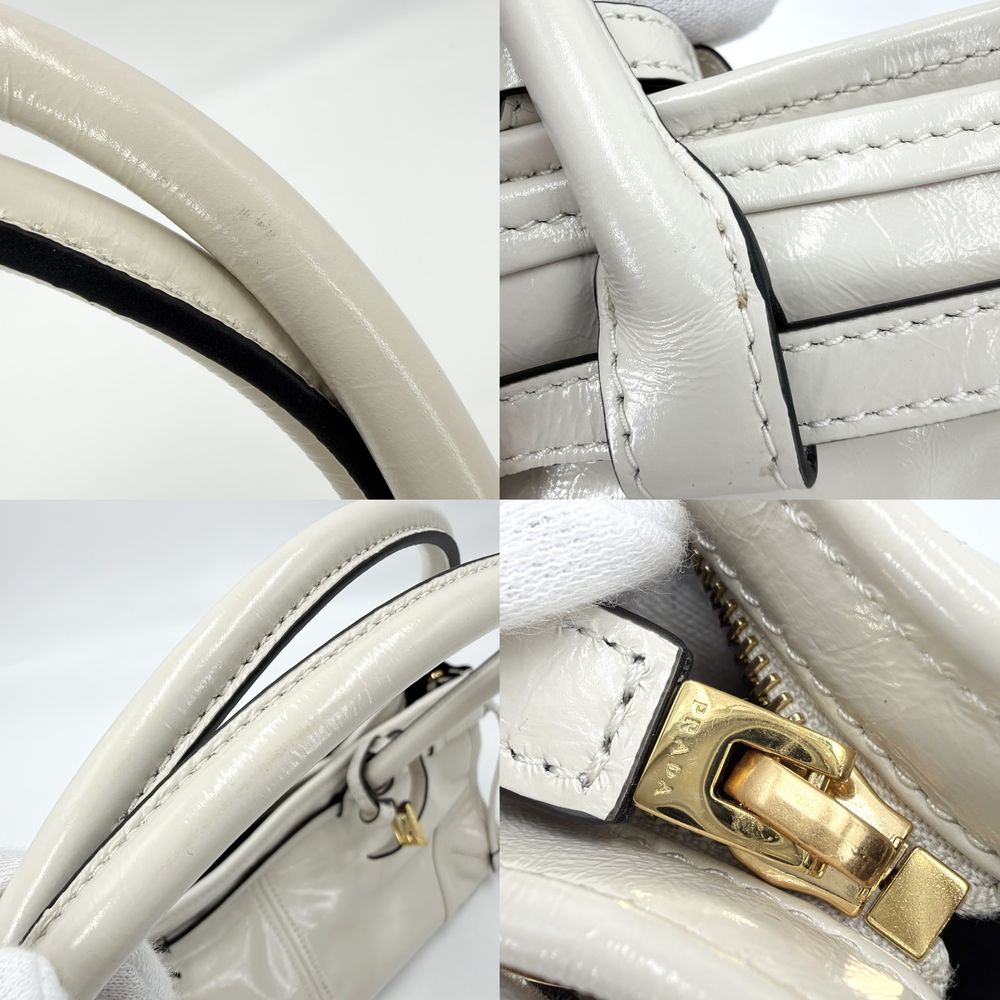 Prada 2-Way Bonnie Medium Shoulder Bag Crossbody Triangle Logo Tote Leather — view 7