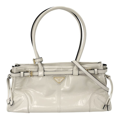 Prada 2-Way Bonnie Medium Shoulder Bag Crossbody Triangle Logo Tote Leather