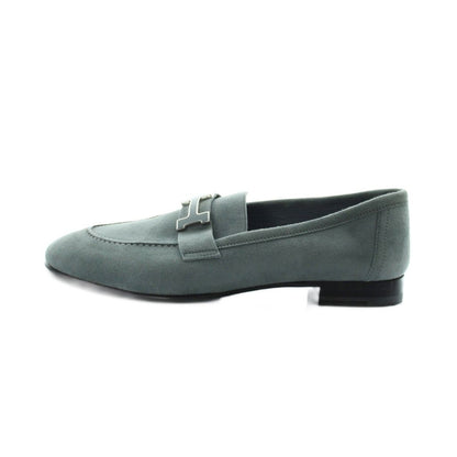 Hermes Pumps H Logo Suede Round Toe Green Heels — view 2