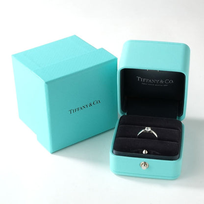 Tiffany & Co Round Brilliant Engagement Ring Platinum Solitaire Harmony Silver — view 7
