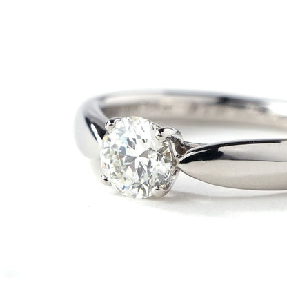 Tiffany & Co Round Brilliant Engagement Ring Platinum Solitaire Harmony Silver — view 3