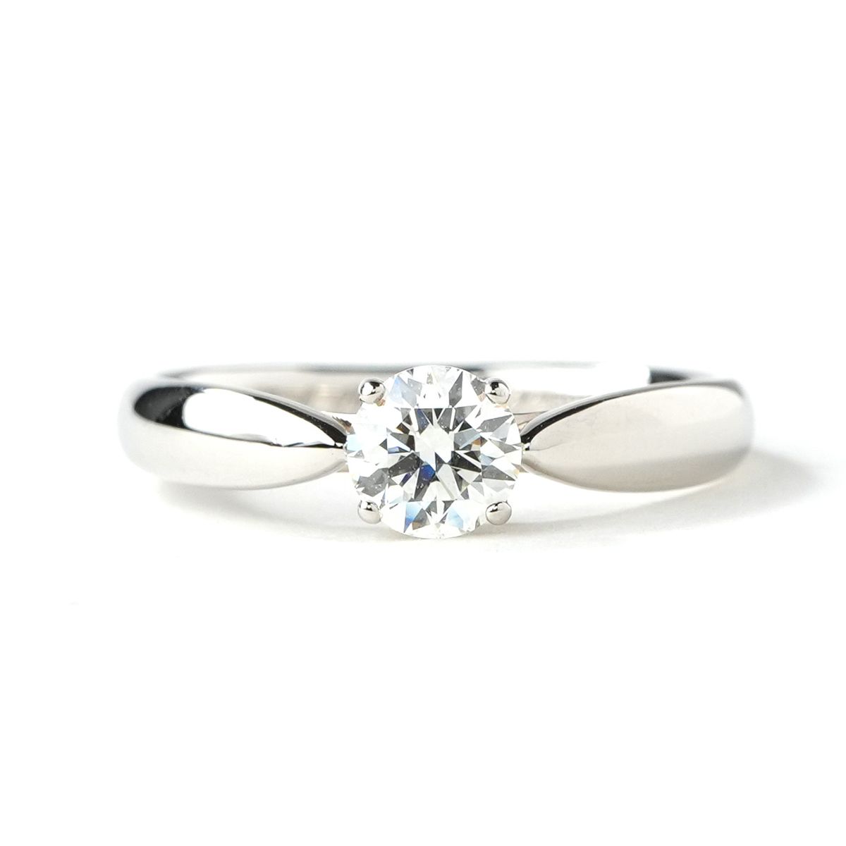 Tiffany & Co Round Brilliant Engagement Ring Platinum Solitaire Harmony Silver