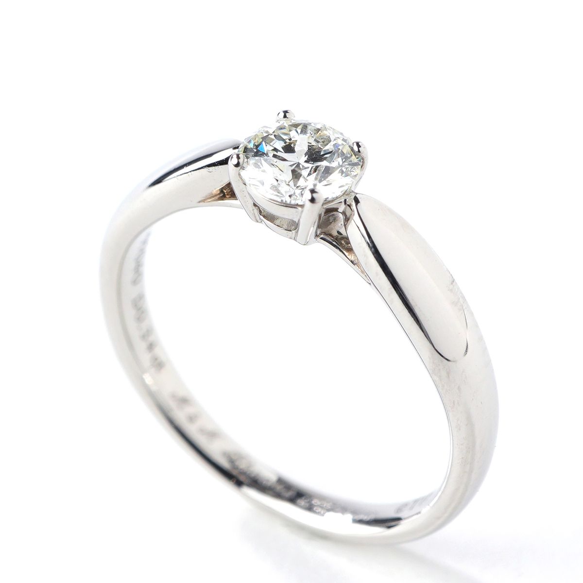 Tiffany & Co Round Brilliant Engagement Ring Platinum Solitaire Harmony Silver — view 2