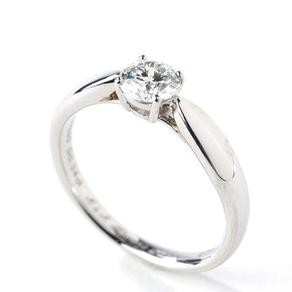 Tiffany & Co Round Brilliant Engagement Ring Platinum Solitaire Harmony Silver — view 2